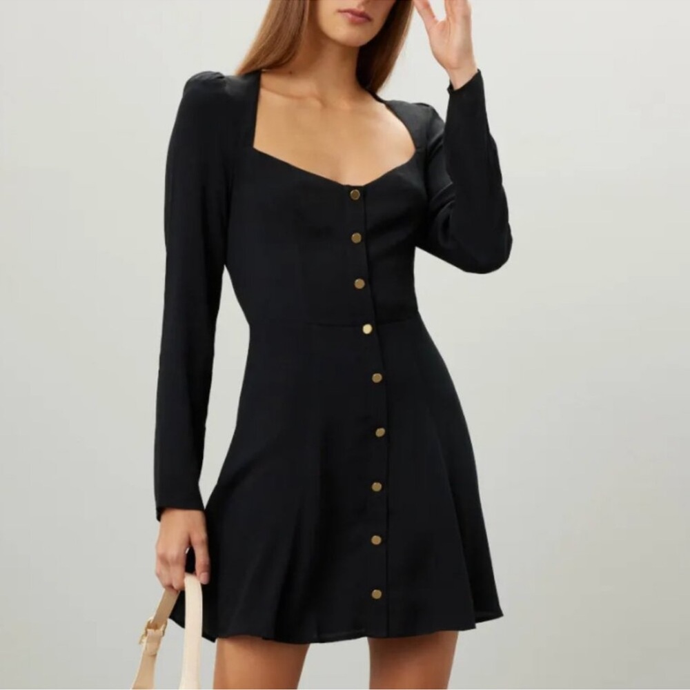 REFORMATION Indira Black Dress Size 2